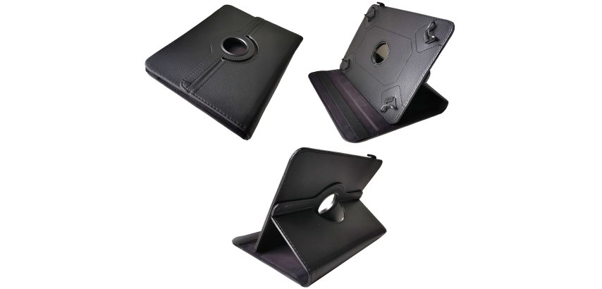DLH Coque etui folio universelle pour tablette 10" - rabat avec support intégré multi-angles