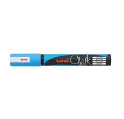 Marqueur uniball craie chalk pointe fine 2/3mm idéal ardoises vitrines résiste pluie couleur lumineuse bleu clair