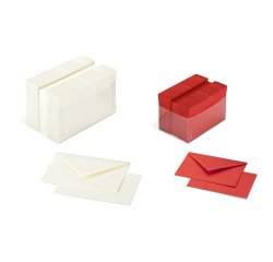 Scatola 100 cartoncini (200gr) + 100 buste (90gr) - rosso - formato 4 - Favini
