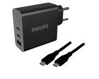 MCL DLP2683B/12CN - Chargeur secteur Philips 65W + câble Type C 2m Universel Noir Charge rapide Intérieure