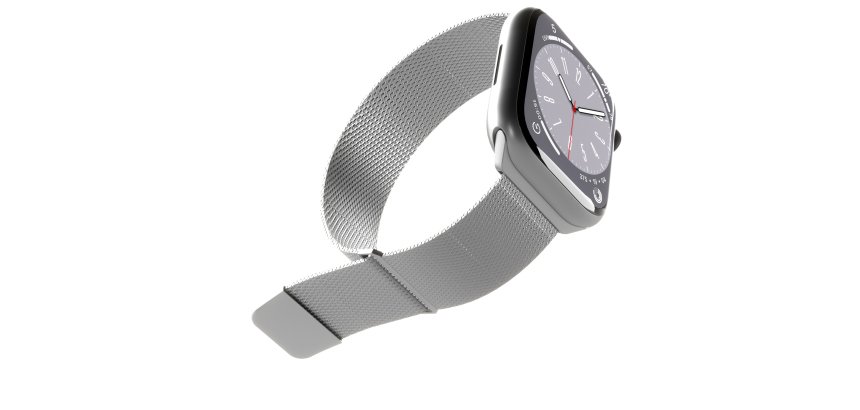 SBS Bracelet pour montre PURO band Apple Watch Argent-boîtier 42-44-45-49mm
