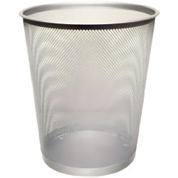 Corbeille à papier q-connect maille métallique forme circulaire 19l 295x345x240mm coloris gris