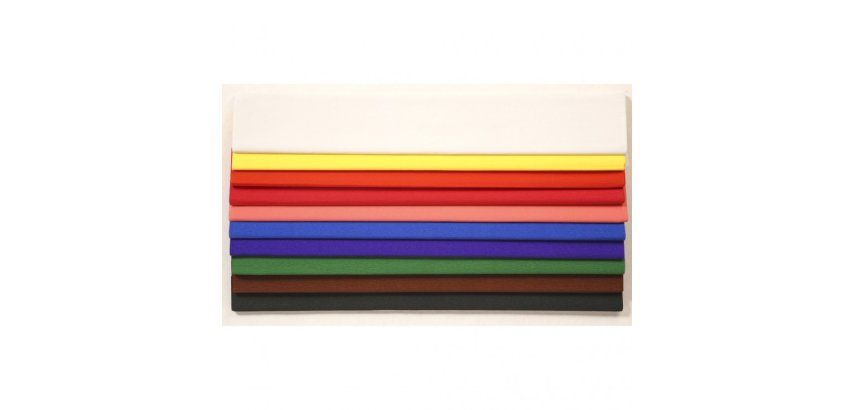 PAPIER CRÉPON, Paquet de 10 feuilles pliées 60% au format 2,50x0,50m