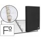 Classeur liderpapel 4 anneaux ronds 25mm a4+ carton rembordé paper coat coloris noir