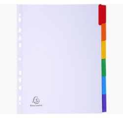 Intercalaires carte blanche 160g - 6 positions - A4+ - Blanc