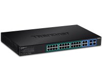Trendnet TPE-5028WS commutateur réseau Géré Gigabit Ethernet (10/100/1000) Connexion Ethernet, supportant l'alimentation via ce port (PoE) 1U Noir