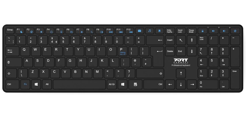 Port Designs 900903-R-DE clavier Maison Bluetooth QWERTZ Allemand Noir