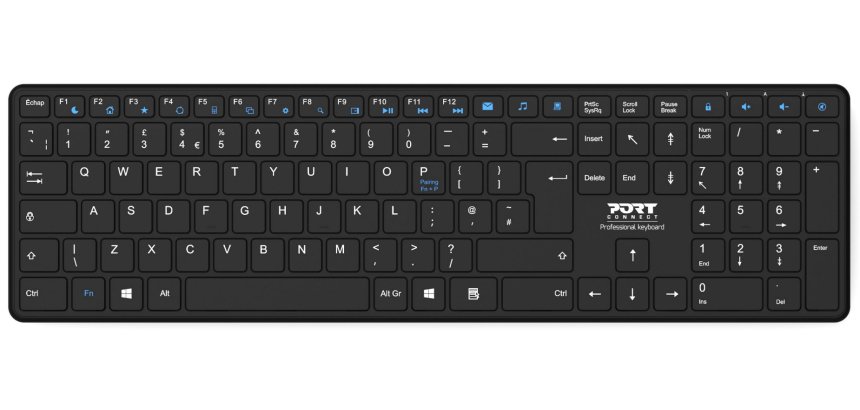 Port Designs 900903-R-DE clavier Maison Bluetooth QWERTZ Allemand Noir