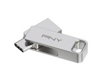 PNY DUO LINK USB flash drive 64 GB USB Type-A / USB Type-C 3.2 Gen 1 (3.1 Gen 1) Stainless steel