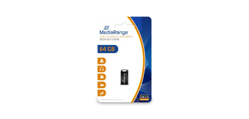 MediaRange MR923 USB Flash-Laufwerk 64 GB USB Type-A 2.0 Schwarz