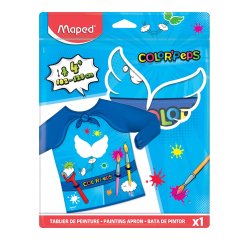 Tablier peinture maped enfant qualite sup manches longues   souple et impermeable de 4 a  8 ans