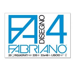Album F4 - 33 x 48 cm - 220 gr - 20 fogli - liscio squadrato - Fabriano