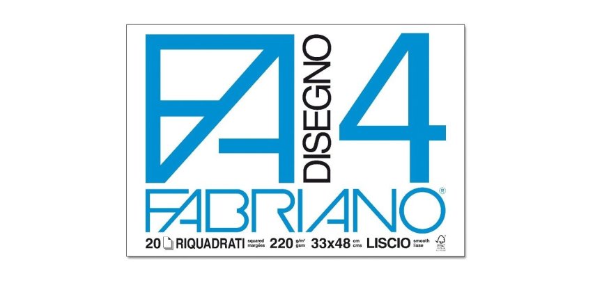 Album F4 - 33 x 48 cm - 220 gr - 20 fogli - liscio squadrato - Fabriano