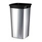 Collecteur carré Iris Square 60L en métal - Diamètre 39 cm, hauteur 73 cm effet Inox