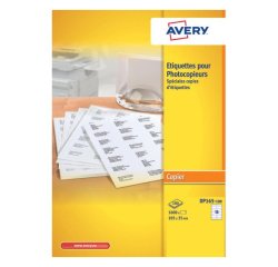 Étiquettes avery 105 x 35 mm blanches coins carrés boîte 1600