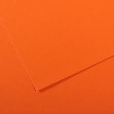 Papier dessin canson feuille mi-teintes n 453 grain        gelatine haute teneur coton   160g 50x65cm unicolore orange