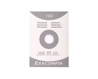 Fiche bristol 148 x 210 mm quadrillée 5 x 5 blanche non perforée Exacompta - Boîte de 100