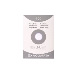 Fiche bristol 148 x 210 mm quadrillée 5 x 5 blanche non perforée Exacompta - Boîte de 100