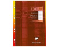 Copies doubles sous étui A4 100 pages perforées petits carreaux + marge