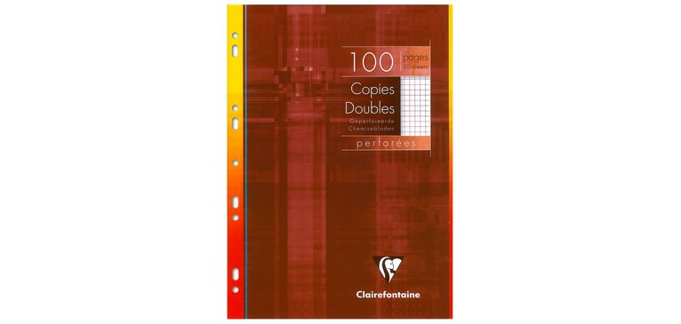 Copies doubles sous étui A4 100 pages perforées petits carreaux + marge