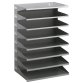 Trieur horizontal 8 compartiments en acier époxy. Pour doc A4+. L36 x H54 x P25 cm - Gris