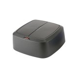 Couvercle carré basculant pour collecteur Iris - Diamètre 39 cm, hauteur 15 cm coloris Noir