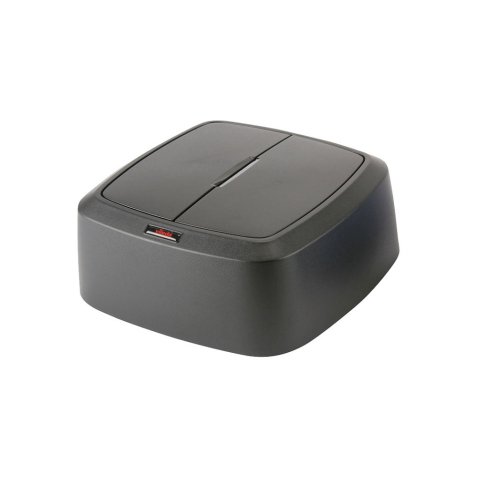 Couvercle carré basculant pour collecteur Iris - Diamètre 39 cm, hauteur 15 cm coloris Noir