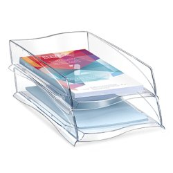 Corbeille à courrier Ellypse, dimensions : L25,7 x H8,2 x P38 cm, coloris cristal