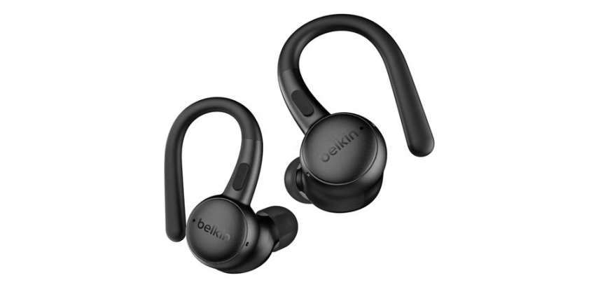 Belkin SoundForm ActiveFit Wired & Wireless Earbuds with Ear Hooks Calls/Music USB Type-C Bluetooth Black