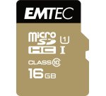Carte memoire emtec micro sd hc 16gb classe  10 elite gold