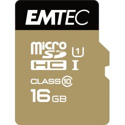 Carte memoire emtec micro sd hc 16gb classe  10 elite gold
