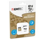 Carte memoire emtec micro sd hc 64gb classe  10 elite gold