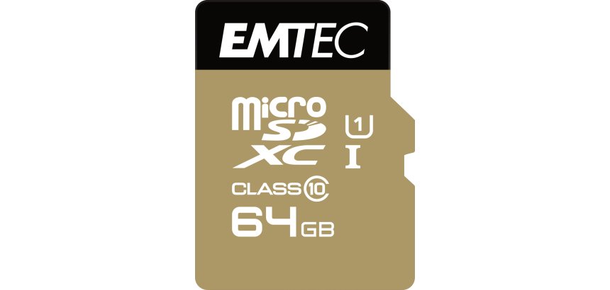 Carte memoire emtec micro sd hc 64gb classe  10 elite gold