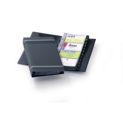 Porte-cartes Visifix pour 200 cartes de visite L90 x H57 mm - 12 touches A-Z - Anthracite