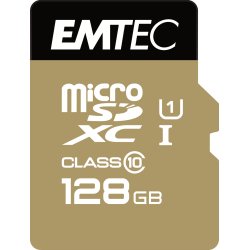 Carte memoire emtec micro sd 85mb 128gb classe 10 elite    gold