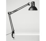 Luminaire bureau maulstudy surpince tete et bras metal      hauteur 44cm bras 35cm tete   diam. 17cm coloris noir