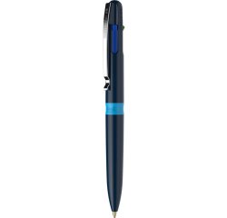 Stylo-bille 4 couleurs schneider take 4 medium       viscoglide rechargeable clip  metal corps plastique recycle