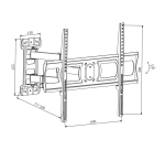 LINK Staffa A Muro Per Tv Fino A 40 Kg, Da 37 A 70" Fino A Vesa 400X600 Con 3 Snodi Orientamento Alto/Basso 5-10° Orientamento Laterale 45°