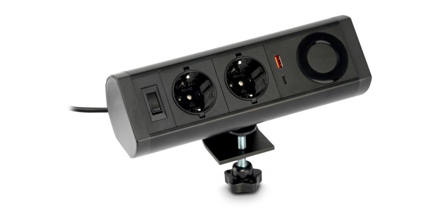 Urban Factory PPS03UF-BK multiprise 1,35 m 2 sortie(s) CA Intérieure Noir