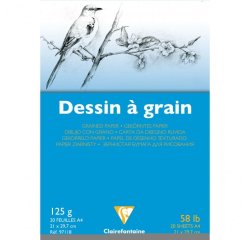 Dessin à Grain bloc collé 20F A4 125g