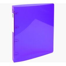 Classeur 4 anneaux plastifié Exacompta Iderama A4+ - Dos 4 cm violet