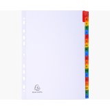 Intercalaires Imprimés alphabétiques carte blanche 160g - 20 positions - A4 - Blanc