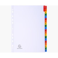 Intercalaires Imprimés alphabétiques carte blanche 160g - 20 positions - A4 - Blanc
