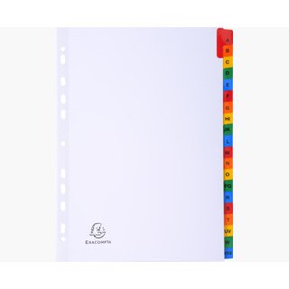 Intercalaires Imprimés alphabétiques carte blanche 160g - 20 positions - A4 - Blanc