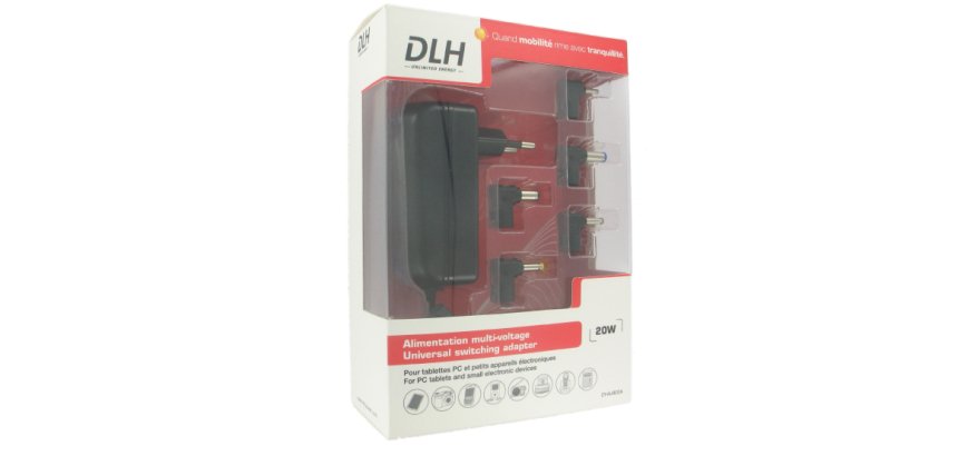 DLH Alimentation secteur multivoltage universelle 2.25A - tension réglable 3/4.5/5/6/7.5/9/12V