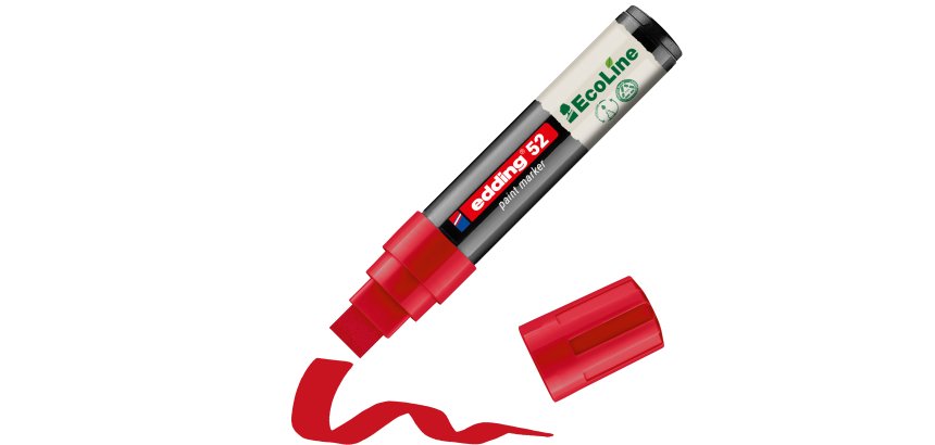 Marqueur edding 55 ecoline peinture base eau pointe      biseautee 4/15mm coloris      rouge