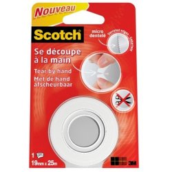 Ruban adhésif scotch micro-dentelé transparent longue durée 19mmx25m