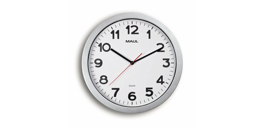 Horloge murale maul step diam. 35cm pile 1.5v aa       fournie coloris argent