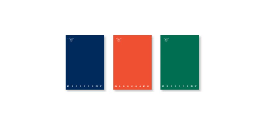 Pigna Monocromo writing notebook A4 96 sheets Blue, Green, Orange