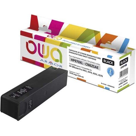 Cartouche d'encre remanufacturée OWA - haute capacité - Noir - pour HP 970XL B